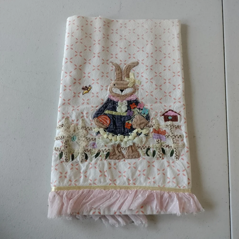 Lot Of 4 Embroidered Spring Tea Towels Assorted Styles Colors Two Pier 1 Imports